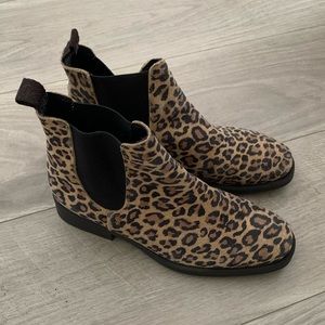 Anthropologie leopard booties